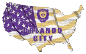 Orlando City USA Shape Wood Sign