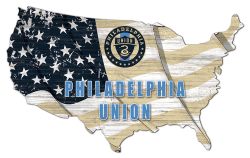 Philadelphia Union USA Shape Wood Sign