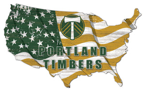 Portland Timbers USA Shape Wood Sign