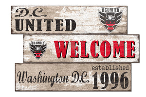 D.C. United Welcome 3 Plank Wood Sign