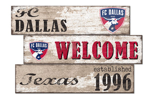 FC Dallas Welcome 3 Plank Wood Sign