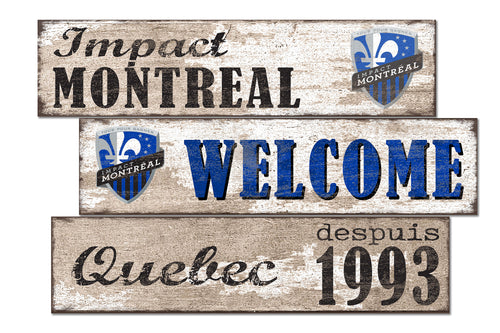 Montreal Impact Welcome 3 Plank Wood Sign