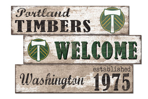 Portland Timbers Welcome 3 Plank Wood Sign