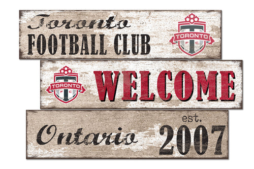 Toronto FC Welcome 3 Plank Wood Sign