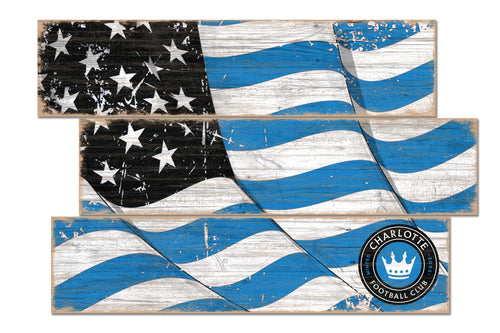 Charlotte FC Flag 3 Plank Wood Sign
