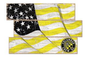 Columbus Crew Flag 3 Plank Wood Sign