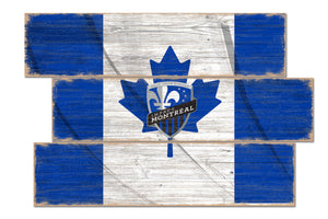 Montreal Impact Flag 3 Plank Wood Sign