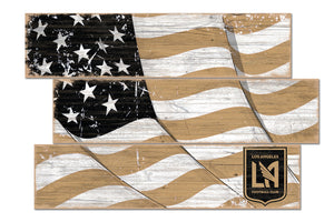 Los Angeles FC Flag 3 Plank Wood Sign