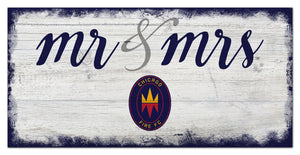Chicago Fire Mr. & Mrs. Script Wood Sign - 6"x12"