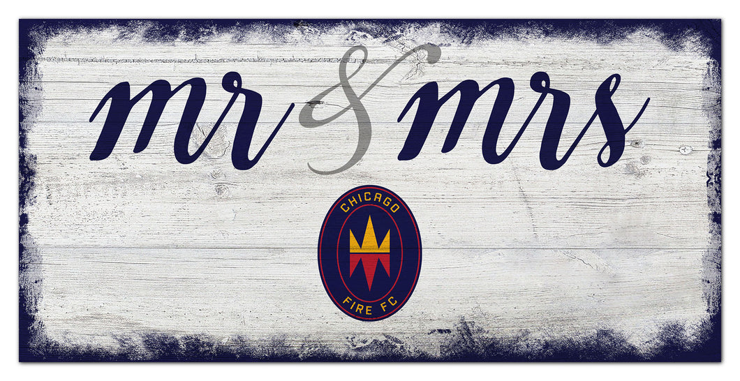 Chicago Fire Mr. & Mrs. Script Wood Sign - 6