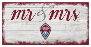 Colorado Rapids Mr. & Mrs. Script Wood Sign - 6"x12"