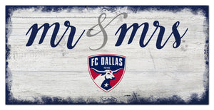 FC Dallas Mr. & Mrs. Script Wood Sign - 6"x12"