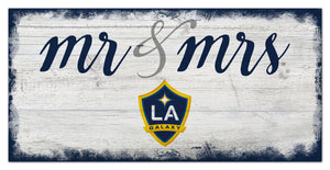 LA Galaxy Mr. & Mrs. Script Wood Sign - 6"x12"