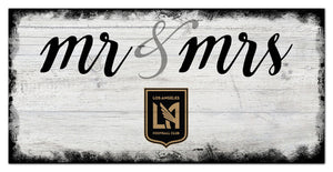 Los Angeles FC Mr. & Mrs. Script Wood Sign - 6"x12"