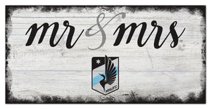 Minnesota United Mr. & Mrs. Script Wood Sign - 6"x12"