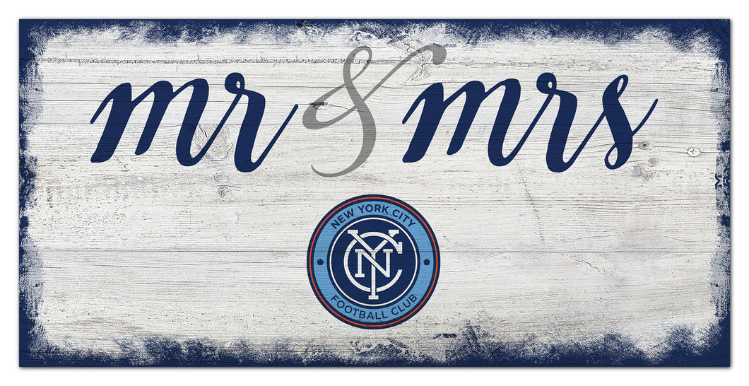 New York City FC Mr. & Mrs. Script Wood Sign - 6