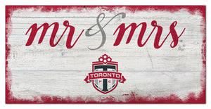 Toronto FC Mr. & Mrs. Script Wood Sign - 6"x12"