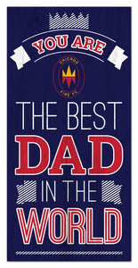 Chicago Fire Best Dad Wood Sign - 6"x12"