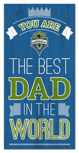 Seattle Sounders Best Dad Wood Sign - 6"x12"