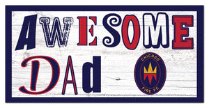 Chicago Fire Awesome Dad Wood Sign - 6"x12"