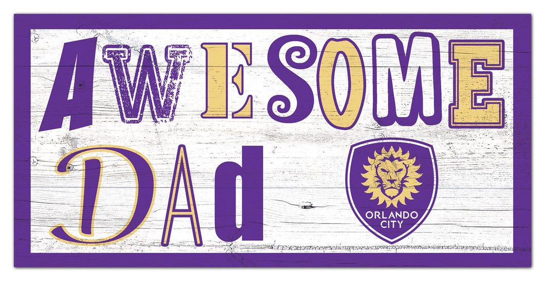 Orlando City Awesome Dad Wood Sign - 6