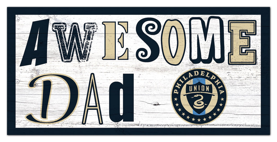 Philadelphia Union Awesome Dad Wood Sign - 6