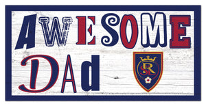 Real Salt Lake Awesome Dad Wood Sign - 6"x12"
