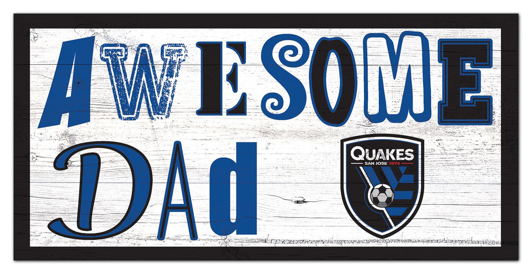 San Jose Earthquakes Awesome Dad Wood Sign - 6