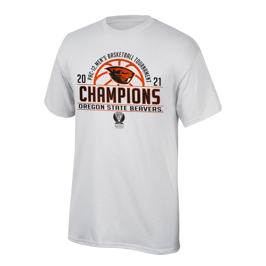 Oregon State Beavers 2021 PAC 12 Basketball Tournament Champions Locker Room Shirt