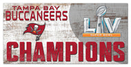 Tampa Bay Buccaneers Super Bowl 55 Champions Wood Sign - 6"x12"