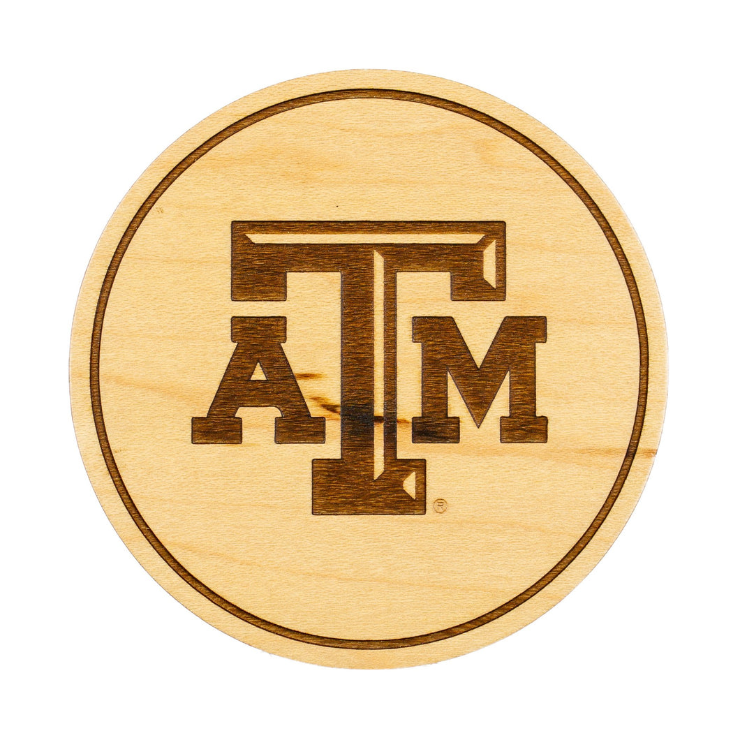 Texas A&M Aggies Maple Coaster Set