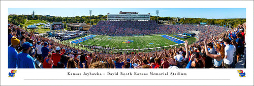 Kansas Jayhawks Football Touchdown David Booth Kansas Memorial Stadium Panoramic Picture