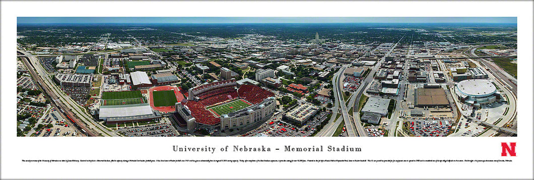 Nebraska Cornhuskers Memorial Stadium Aerial Panoramic Picture