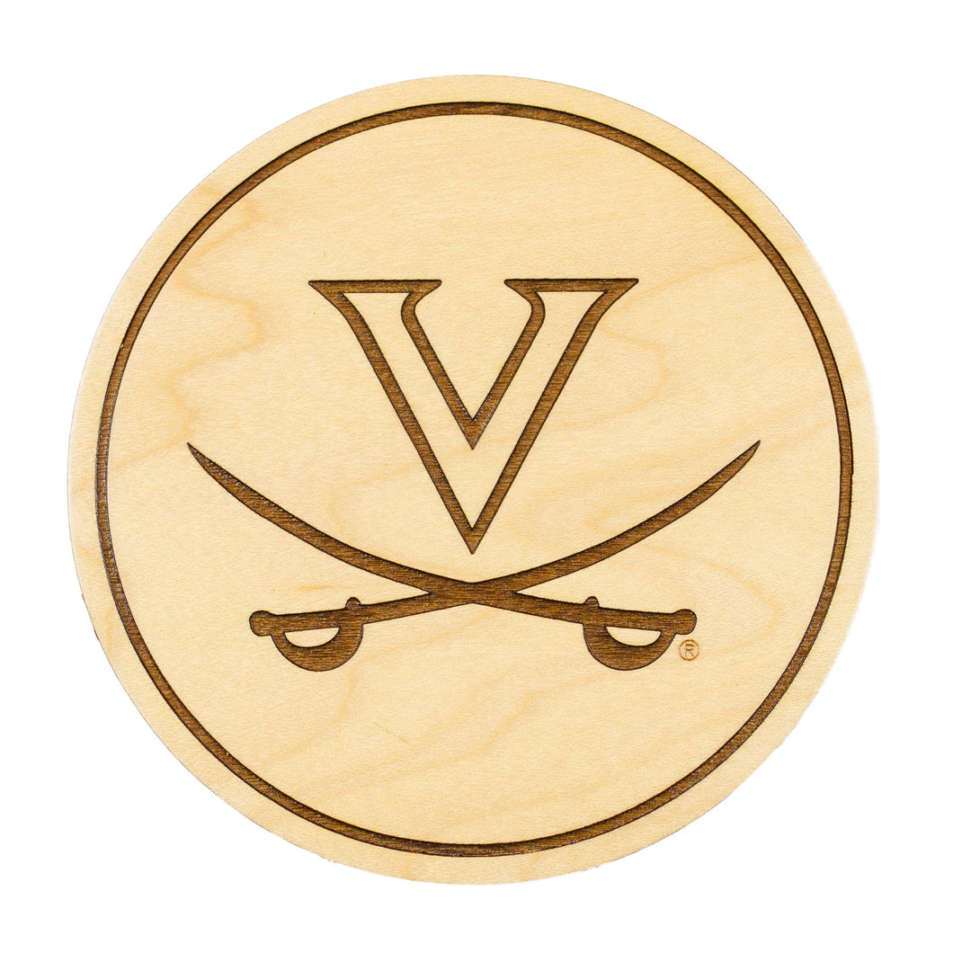 Virginia Cavaliers Maple Coaster Set