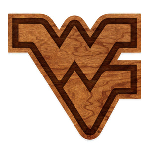 West Virginia Mountaineers Wood Wall Hanging Flying WV - Standard Size