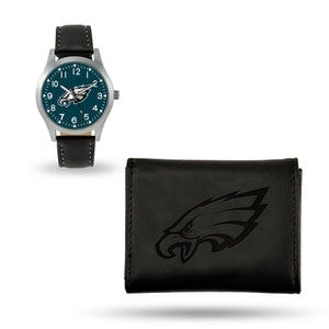 Philadelphia Eagles Black Wallet & Watch Set