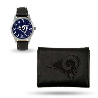 Los Angeles Rams Black Wallet & Watch Set