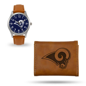 Los Angeles Rams Brown Wallet & Watch Set