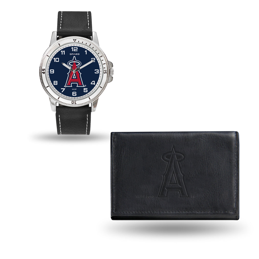 Los Angeles Angels Black Watch and Wallet Set