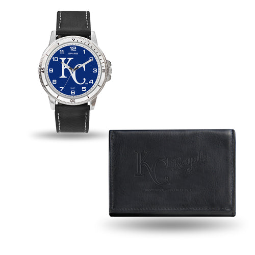 Kansas City Royals Mens Brown Watch and Wallet Set