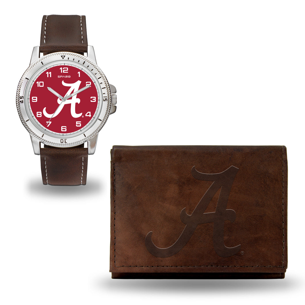 Alabama Crimson Tide Brown Watch and Wallet Set