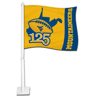 wvu football, wvu car flag, wvu 125 