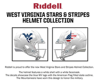 West Virginia Mountaineers 2023 Military Appreciation  Stars & Stripes Authentic Speed Full Size Helmet