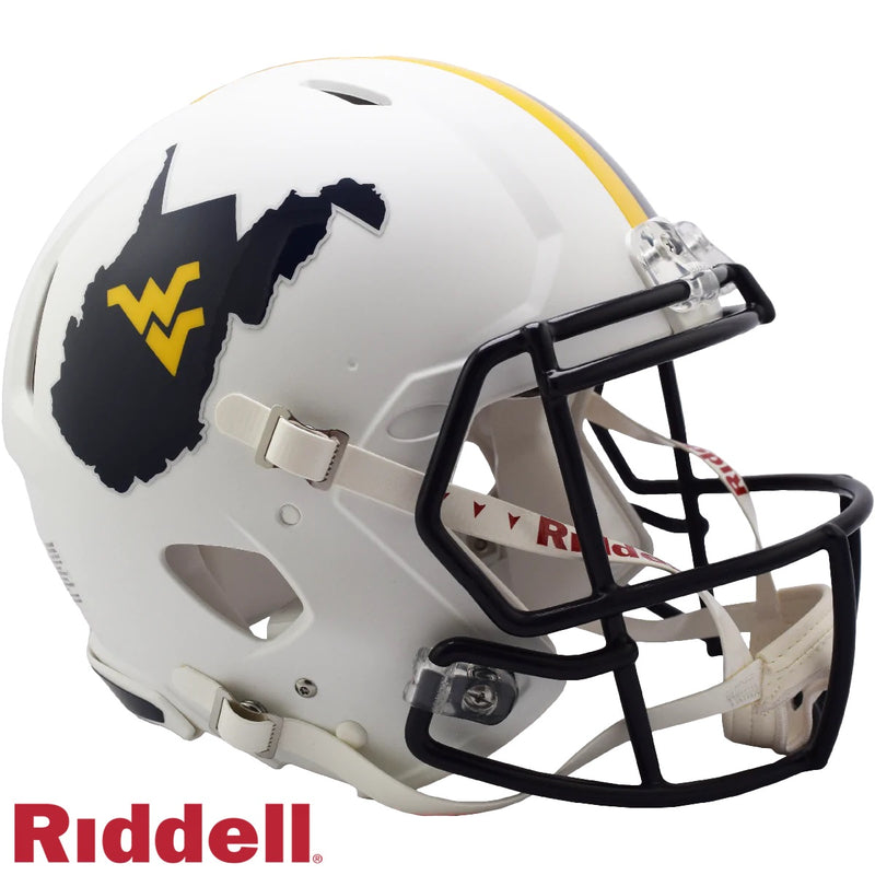 2018 mountain west football mini helmets Virginia Mountaineers Riddell Country Roads Speed Helmet field designs Laptop Bag Back Of Color:TNF Blue / Safety Green supplies: backpacks