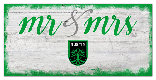 Austin FC Mr. & Mrs. Script Wood Sign - 6