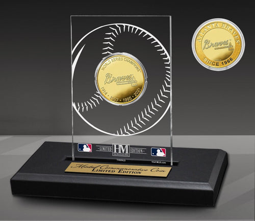 Atlanta Braves 4-Time Champions Acrylic Gold Coin