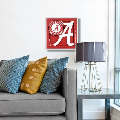 Alabama Crimson Tide 3D Logo Series Wall Art - 12