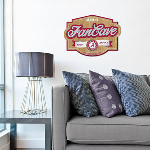 Alabama Crimson Tide 3D Fan Cave Wood Sign