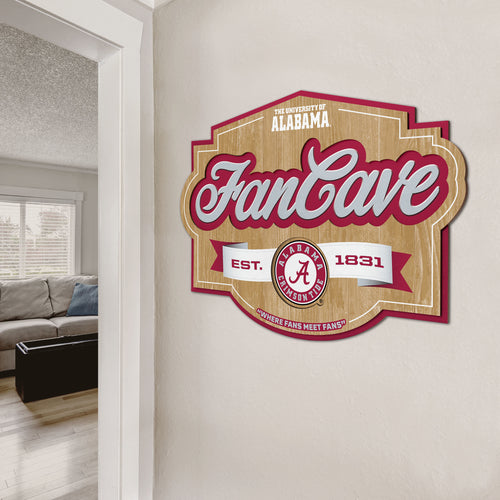 Alabama Crimson Tide 3D Fan Cave Wood Sign