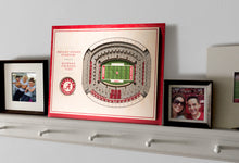 NCAA Alabama football memorabilia Bryant-Denny Stadium 3D wall art on display from Sports Fanz
